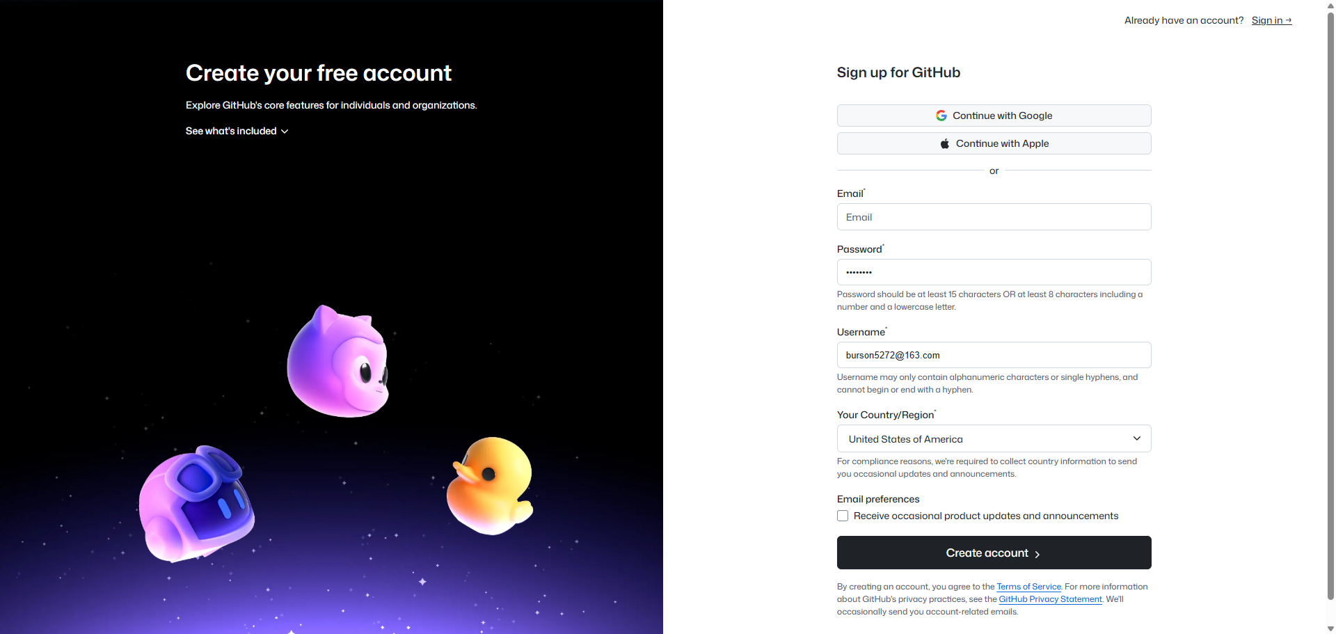 github注册登录300